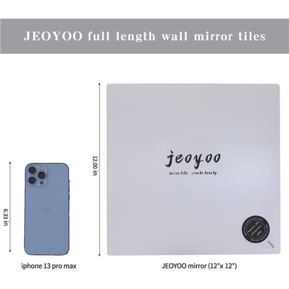 Full Length Mirror Unbreakable Gym Mirrors for Home Gym, 12"X12"X0.12", 4 Pcs - Picture 2 of 6